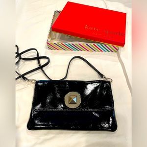 Kate Spade Black Patent Leather Missy Fanfare Crossbody Bag Purse
